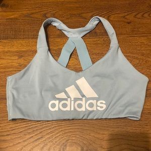 Adidas light blue sports bra